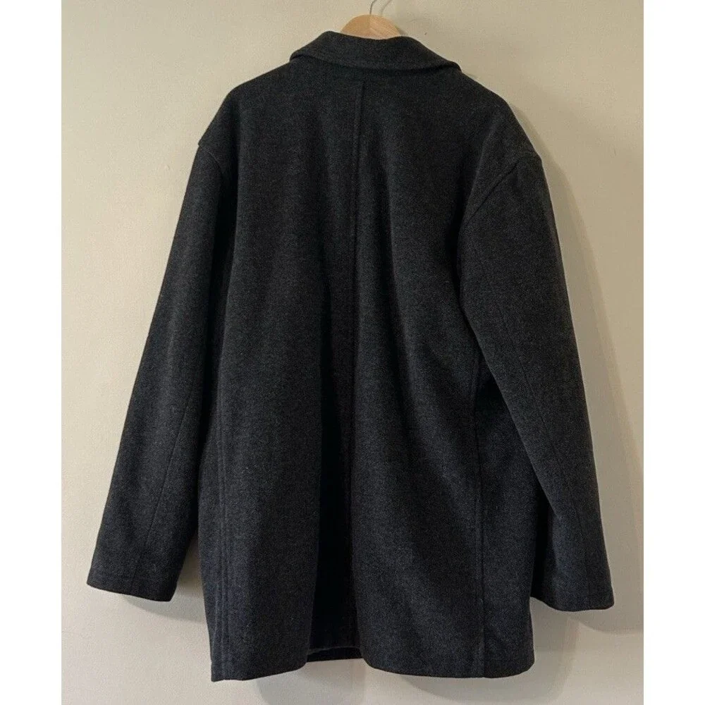 Banana Republic XL Melton Car Coat Virgin Wool Cashmere Blend Button Down Jacket